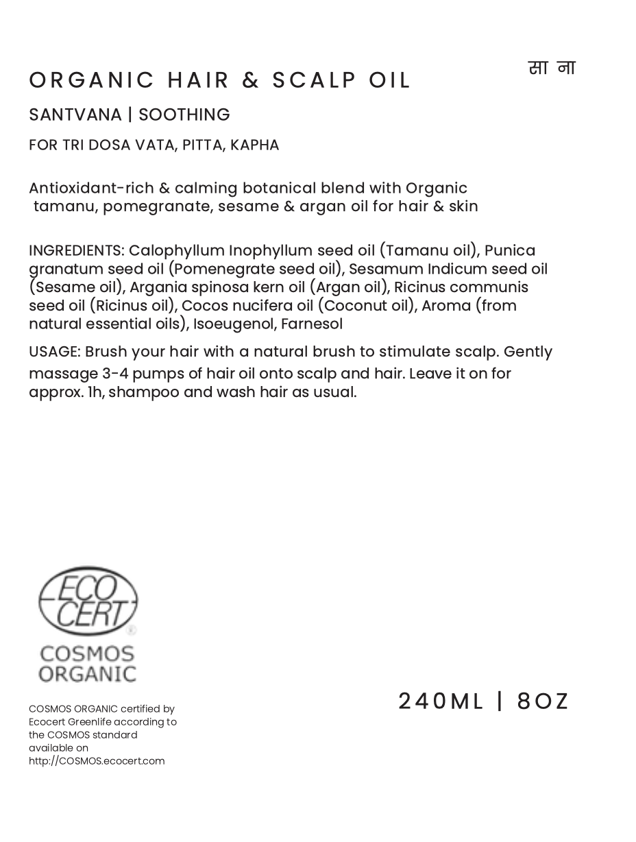 Organic Hair & Scalp oil SANTVANA | SOOTHING