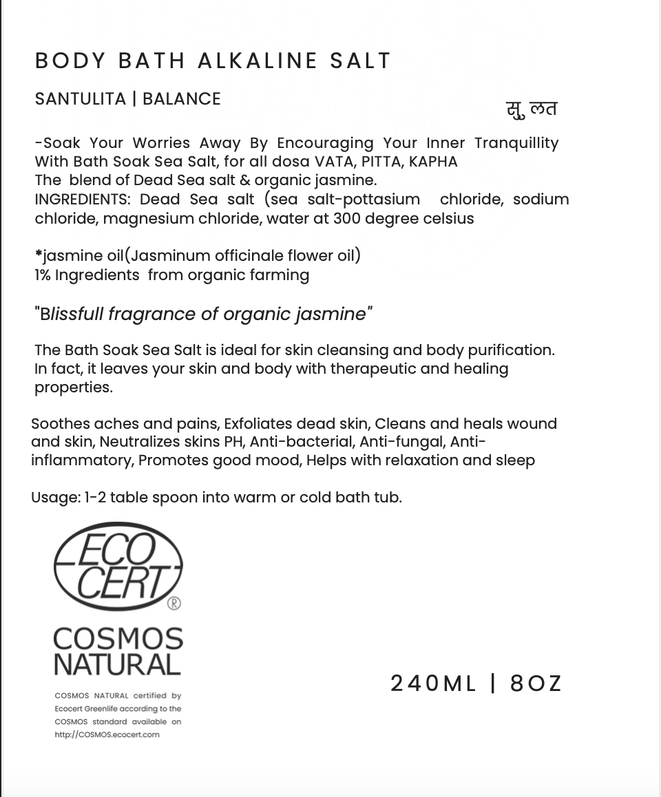 Organic Natural Alkaline Body Salt 240ml