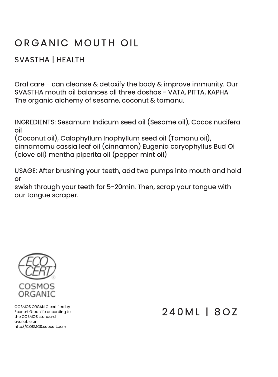 ORGANIC ORAL OIL SVASTHA HEALTH