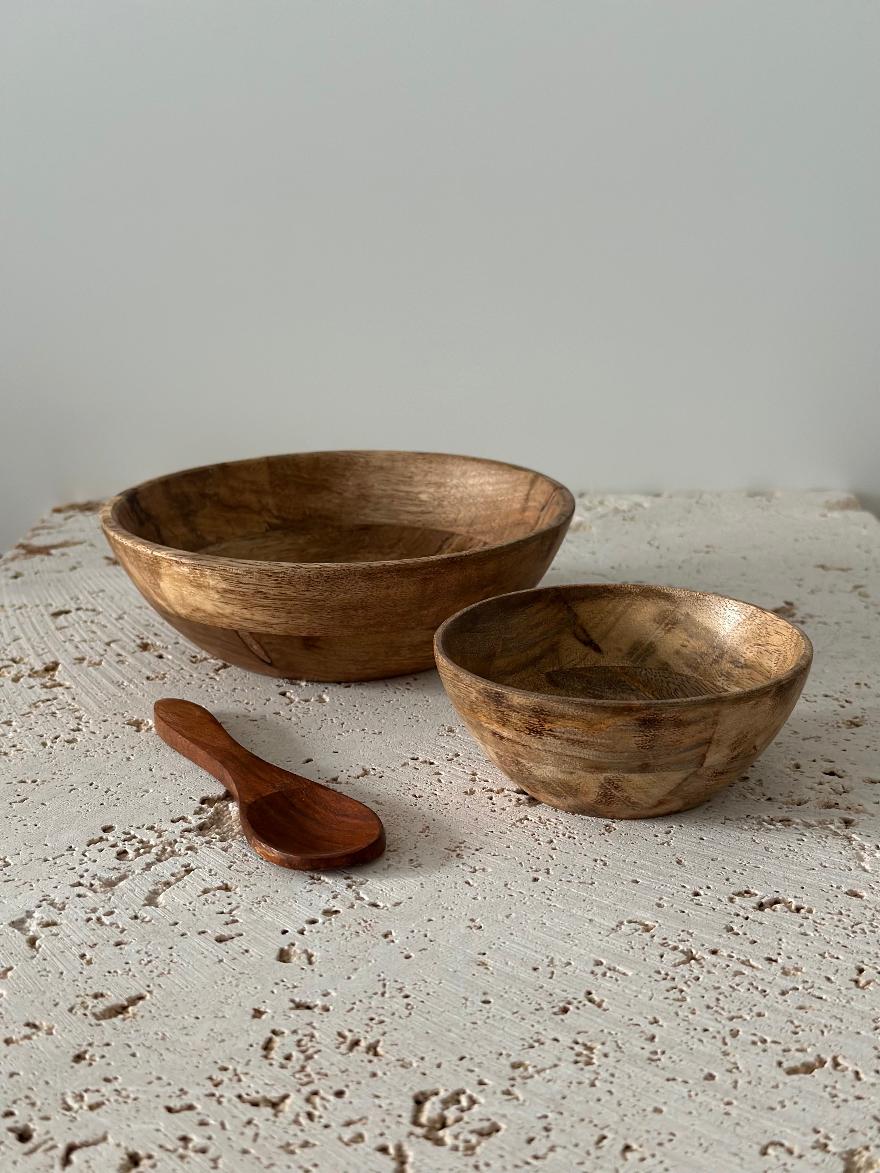 BOWL small & spoon mangowood