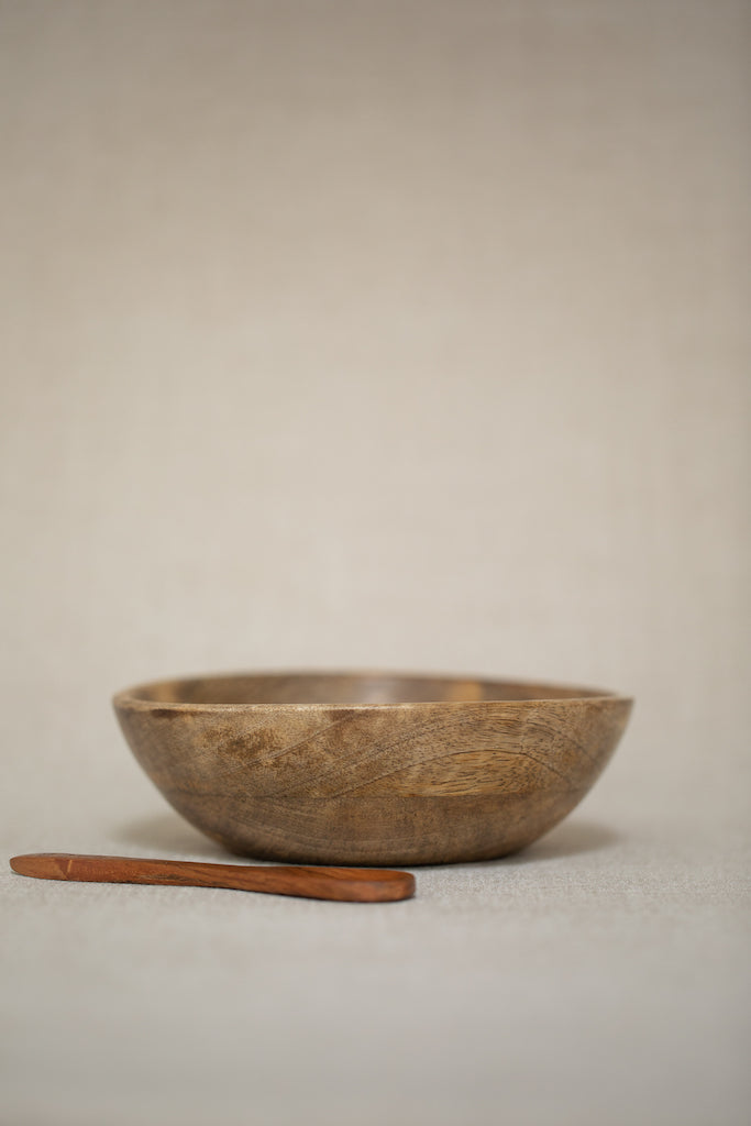 BOWL small & spoon mangowood