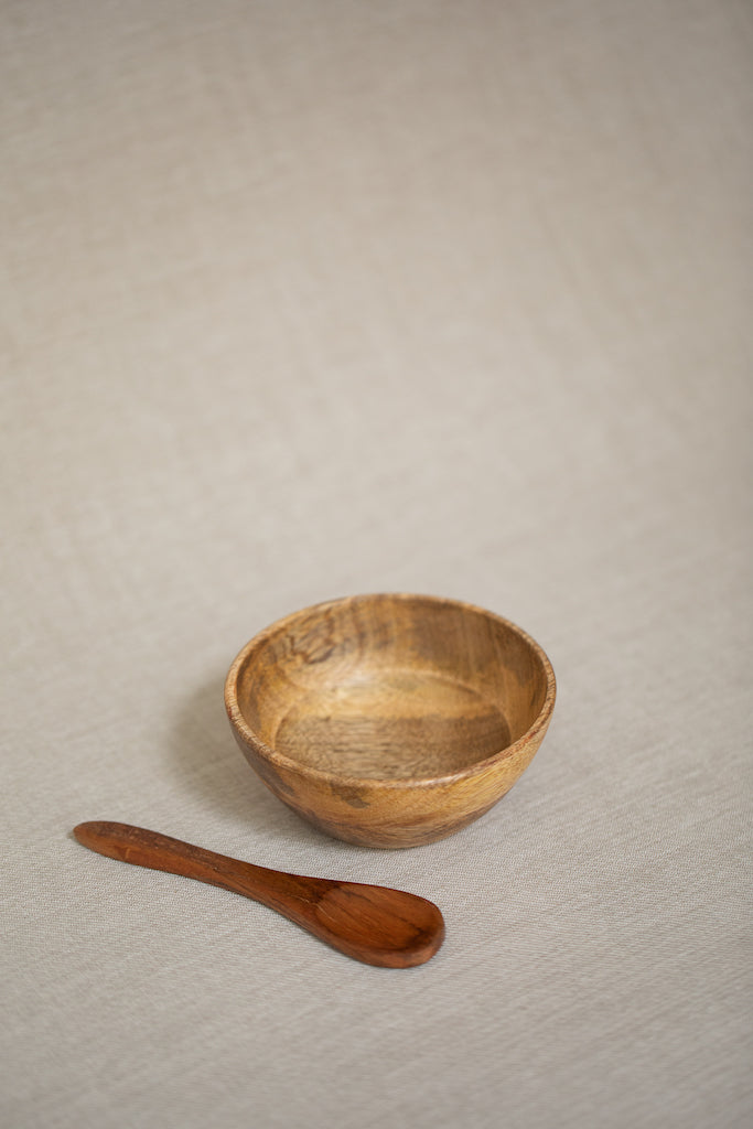 BOWL small & spoon mangowood