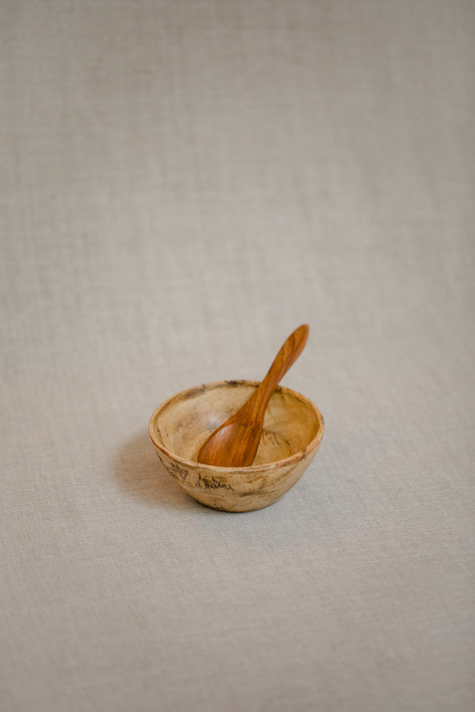 BOWL small & spoon mangowood